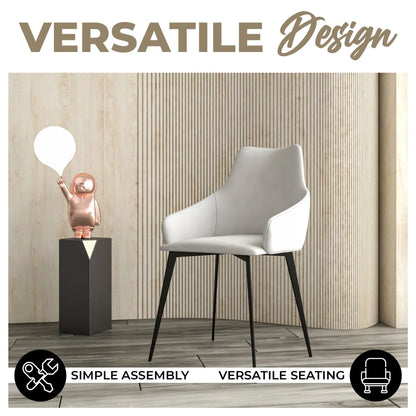 Sonnet Dining Chair Ergonomic Design with Upholstered Seating and Sturdy Iron Legs - Elax Furniture