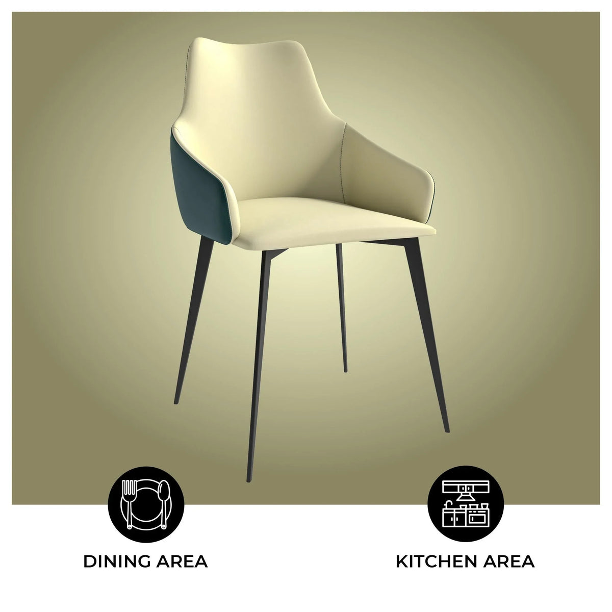 Sonnet Dining Chair Ergonomic Design with Upholstered Seating and Sturdy Iron Legs - Elax Furniture