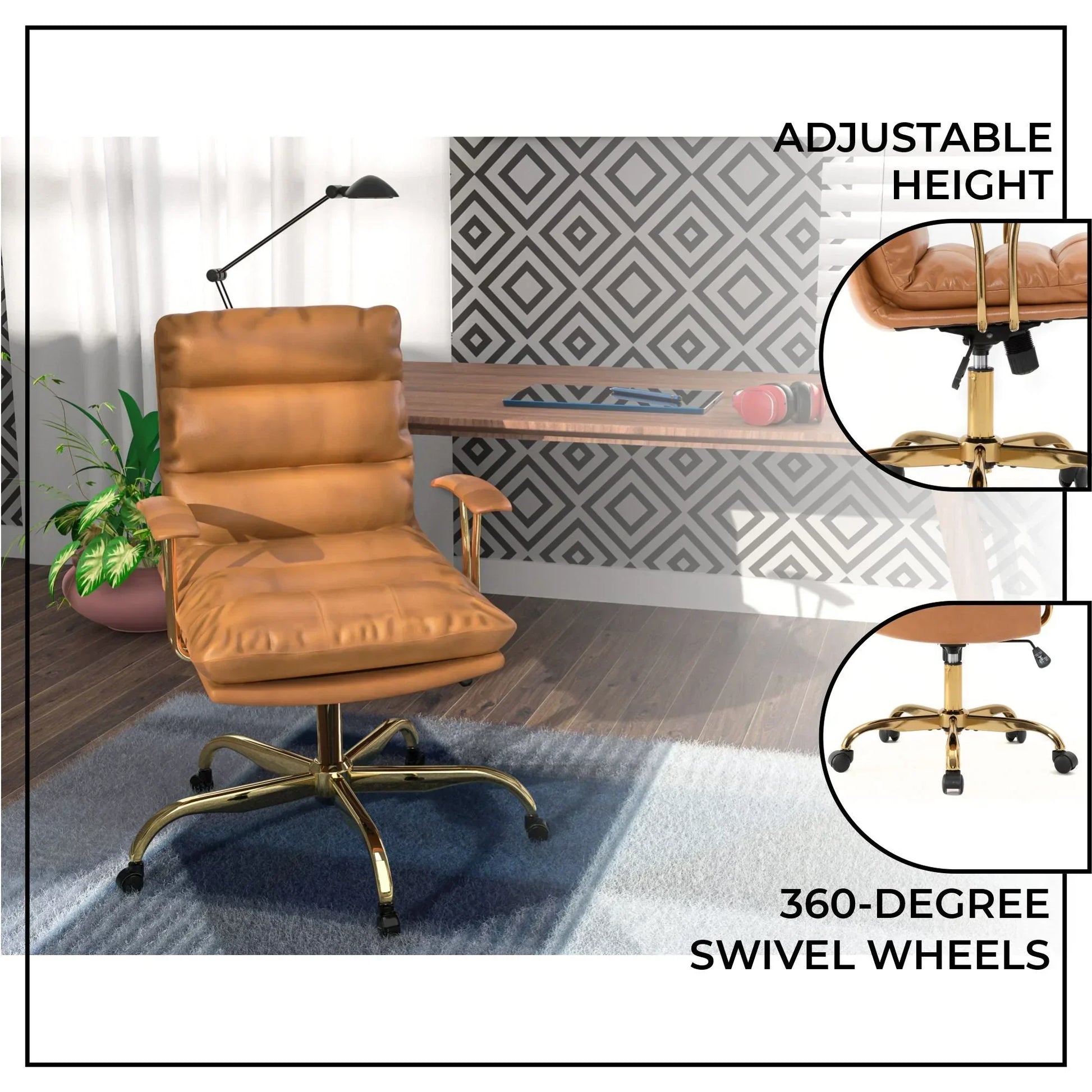 Regina Modern Leather Adjustable Conference Office Chair - Elax Furniture