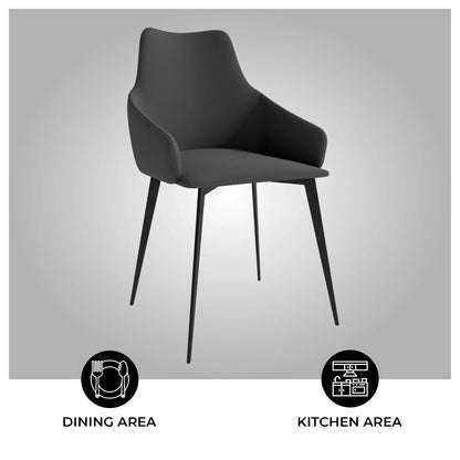 Sonnet Dining Chair Ergonomic Design with Upholstered Seating and Sturdy Iron Legs - Elax Furniture