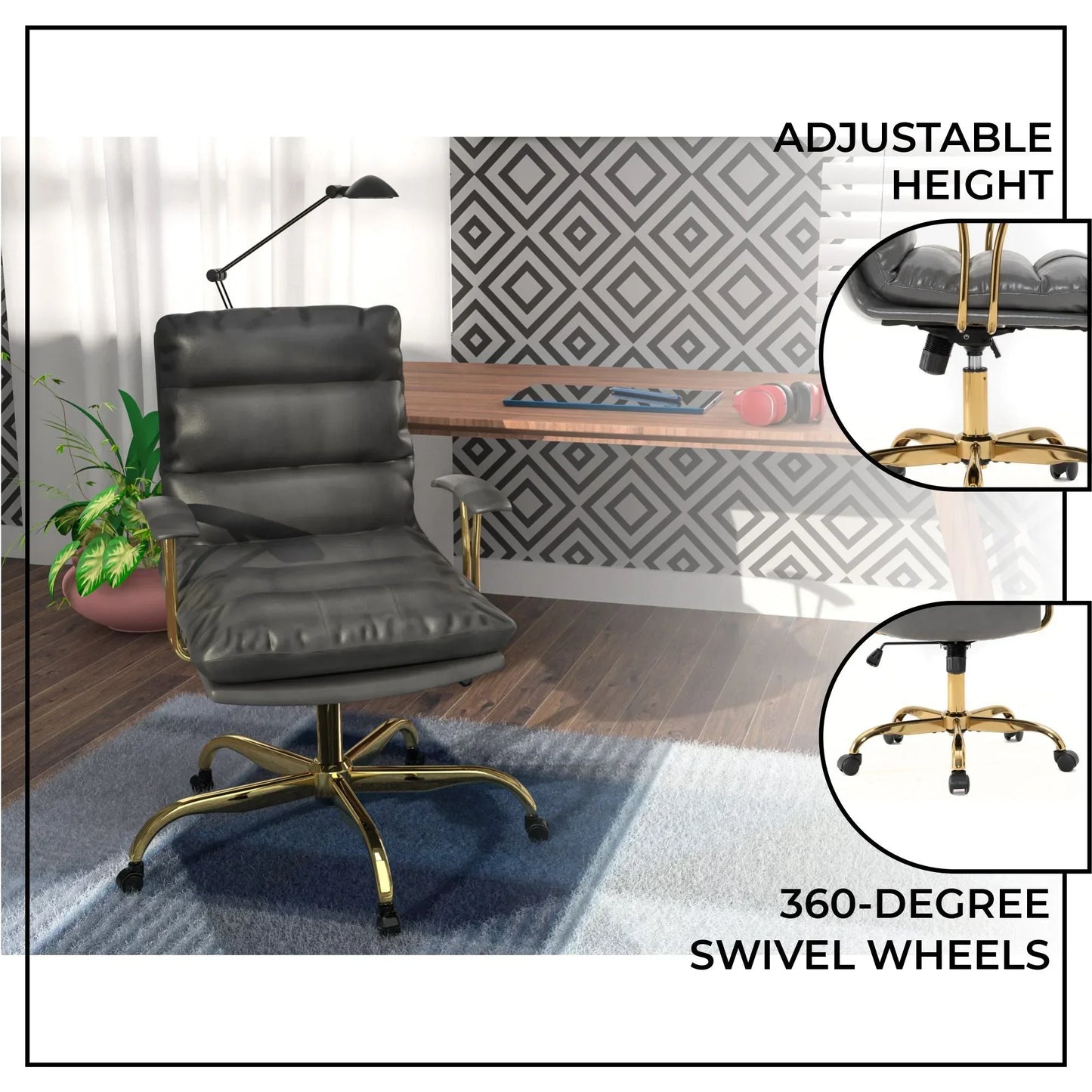 Regina Modern Leather Adjustable Conference Office Chair - Elax Furniture