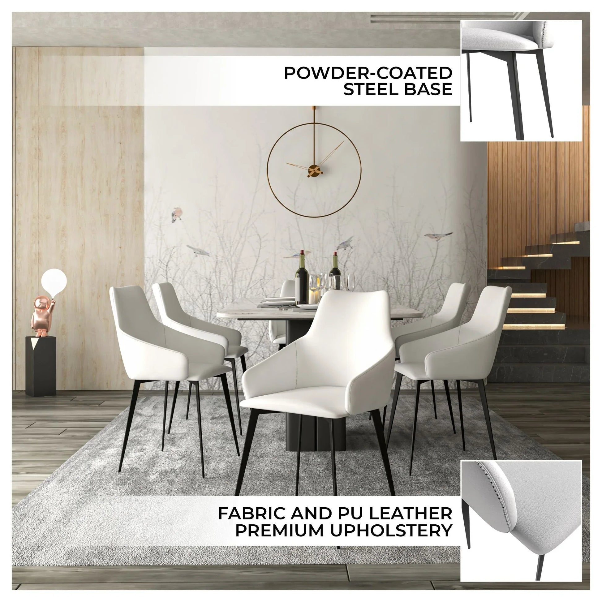 Sonnet Dining Chair Ergonomic Design with Upholstered Seating and Sturdy Iron Legs - Elax Furniture