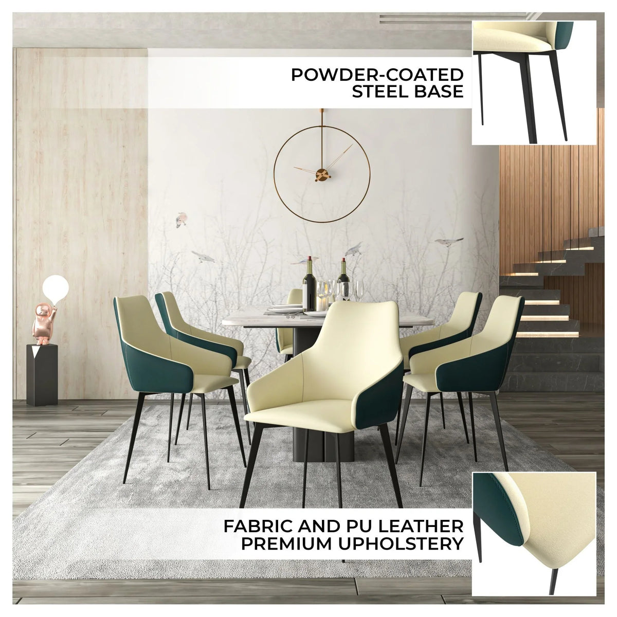 Sonnet Dining Chair Ergonomic Design with Upholstered Seating and Sturdy Iron Legs - Elax Furniture