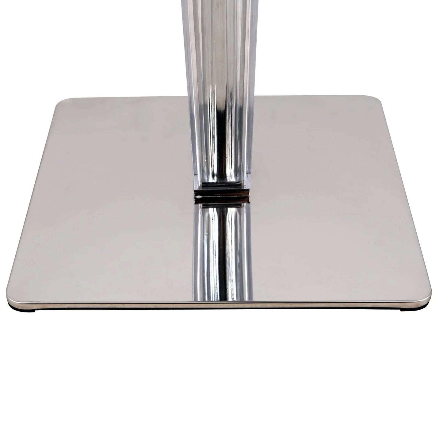 Glen Square Dining Table with a Square MDF Tabletop in Acrylic and Chrome Metal Base - Elax Furniture