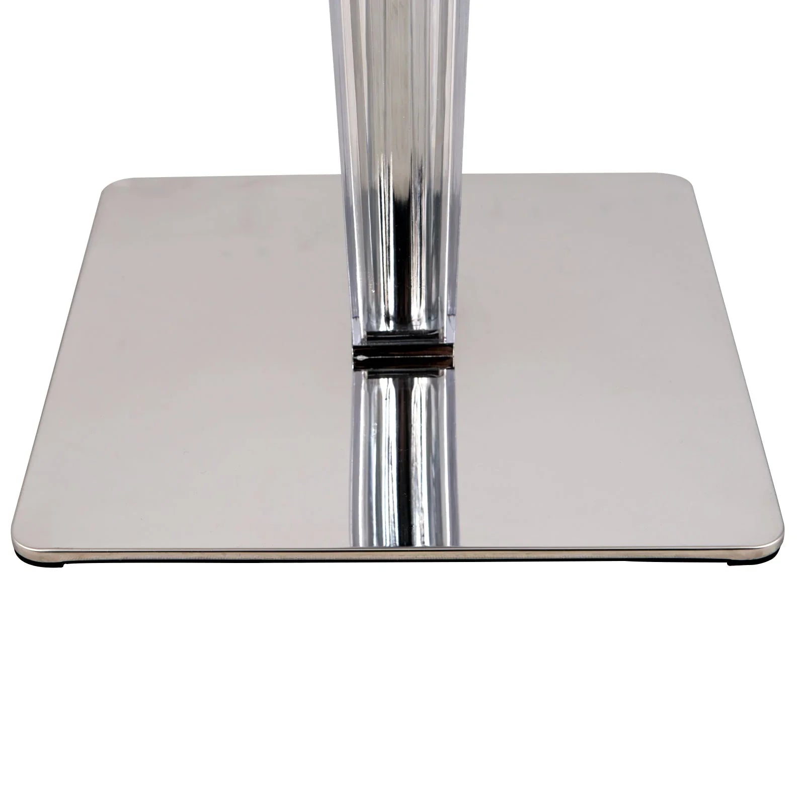 Glen Square Dining Table with a Square MDF Tabletop in Acrylic and Chrome Metal Base - Elax Furniture