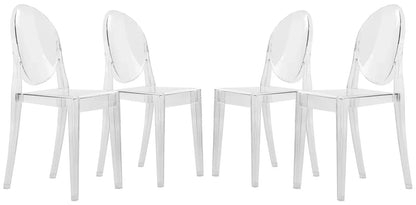 Marion Modern Transparent Acrylic Dining Chair, Set of 4 - Elax Furniture