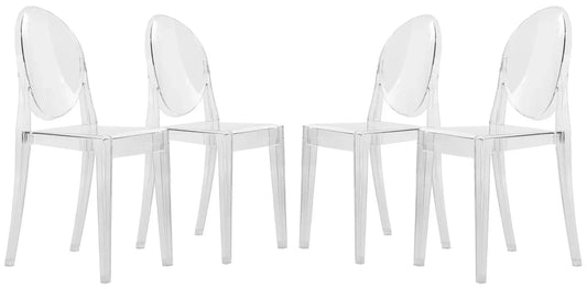 Marion Modern Transparent Acrylic Dining Chair, Set of 4 - Elax Furniture
