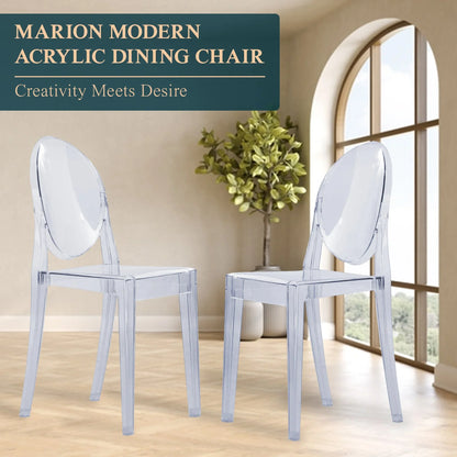 Marion Modern Transparent Acrylic Dining Chair, Set of 4 - Elax Furniture