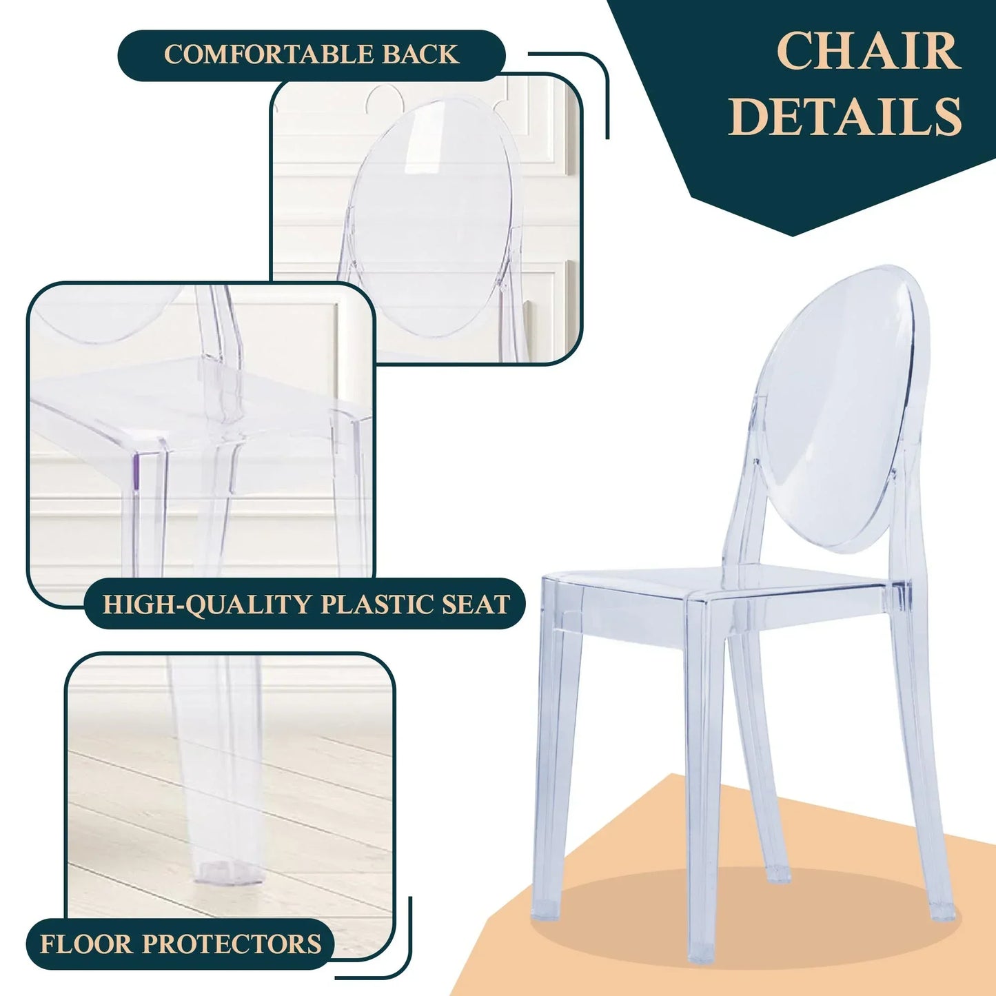 Marion Modern Transparent Acrylic Dining Chair - Elax Furniture