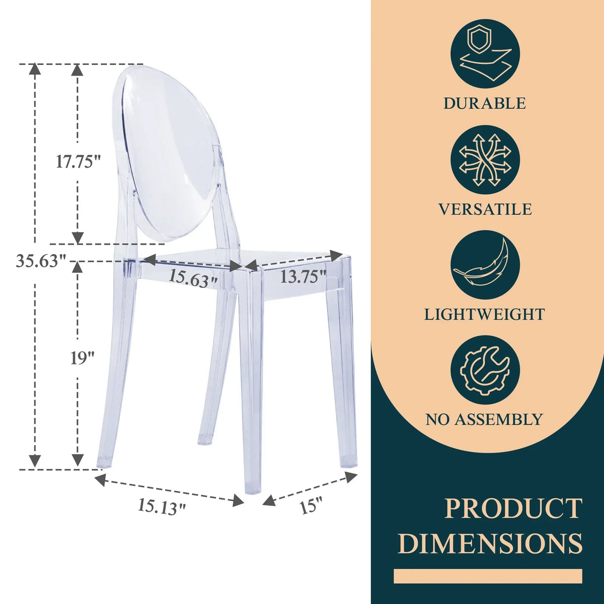 Marion Modern Transparent Acrylic Dining Chair - Elax Furniture