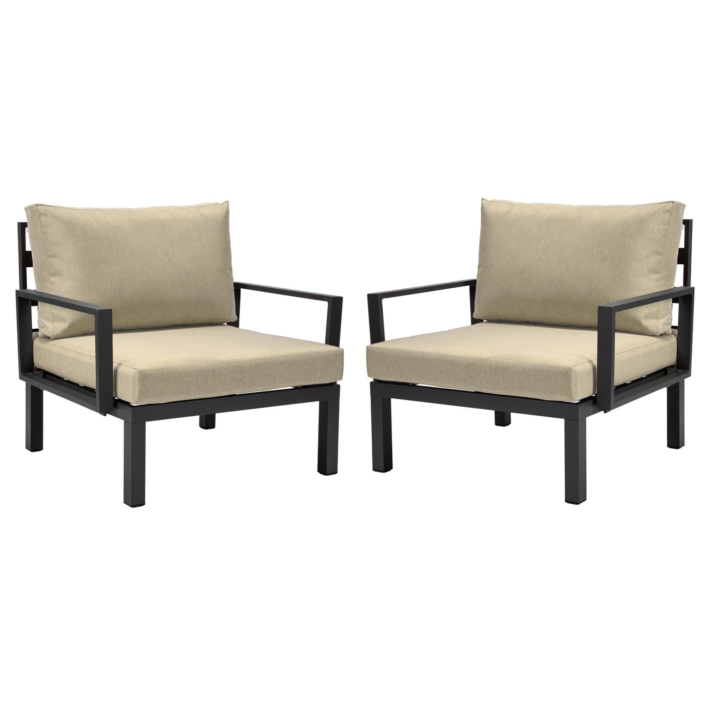 Hamilton 2-Piece ArmChair Upholstered in Polyester and Powder Coated Aluminum Frame - Elax Furniture