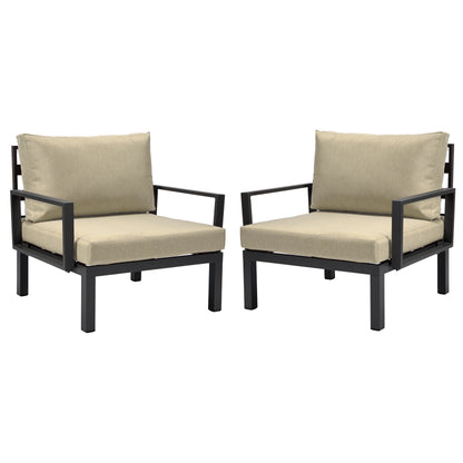 Hamilton 2-Piece ArmChair Upholstered in Polyester and Powder Coated Aluminum Frame - Elax Furniture