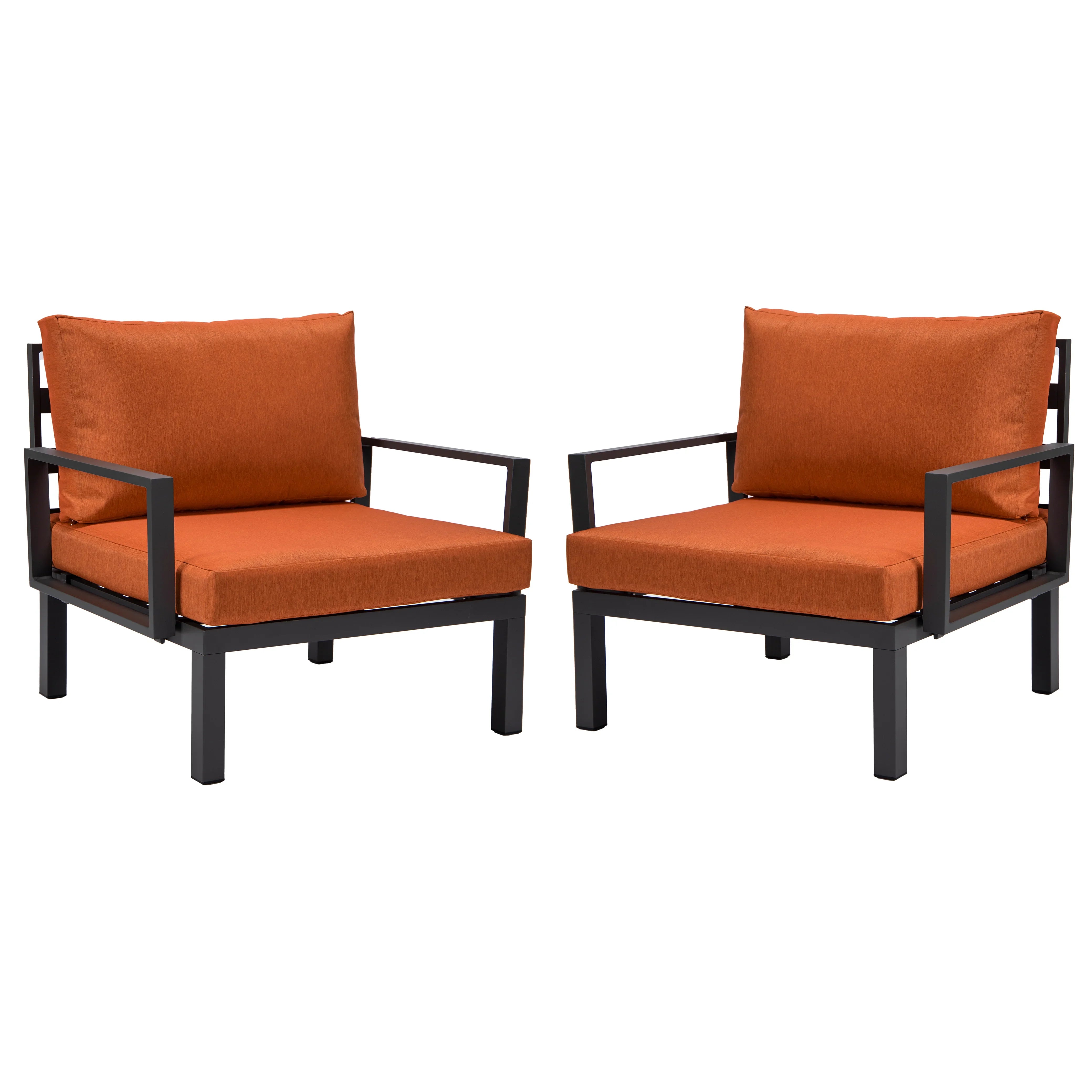 Hamilton 2-Piece ArmChair Upholstered in Polyester and Powder Coated Aluminum Frame - Elax Furniture