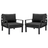 Hamilton 2-Piece ArmChair Upholstered in Polyester and Powder Coated Aluminum Frame