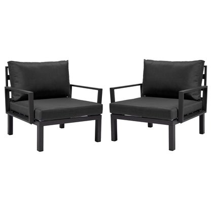 Hamilton 2-Piece ArmChair Upholstered in Polyester and Powder Coated Aluminum Frame - Elax Furniture