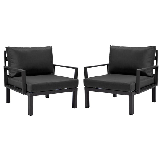 Hamilton 2-Piece ArmChair Upholstered in Polyester and Powder Coated Aluminum Frame - Elax Furniture