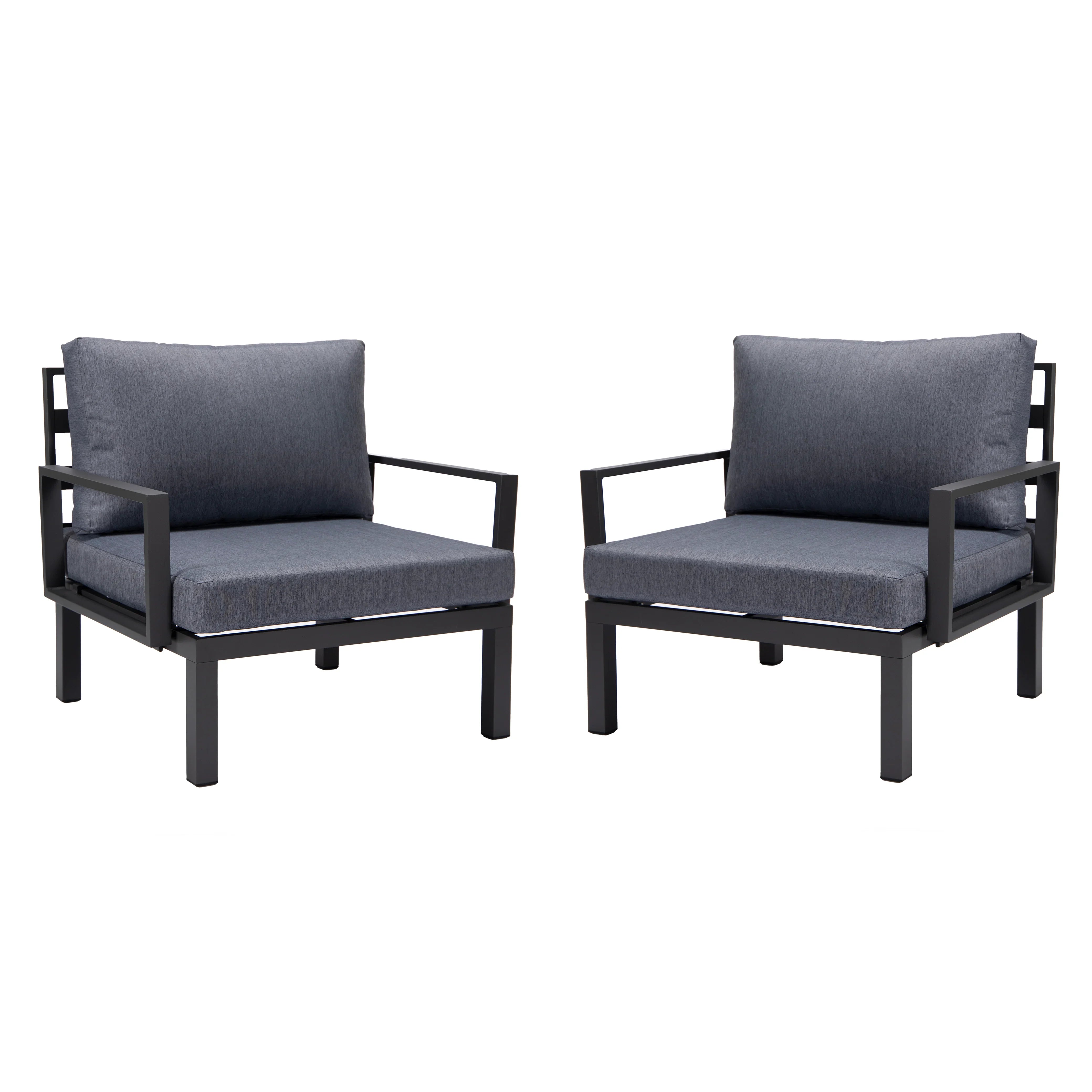 Hamilton 2-Piece ArmChair Upholstered in Polyester and Powder Coated Aluminum Frame - Elax Furniture