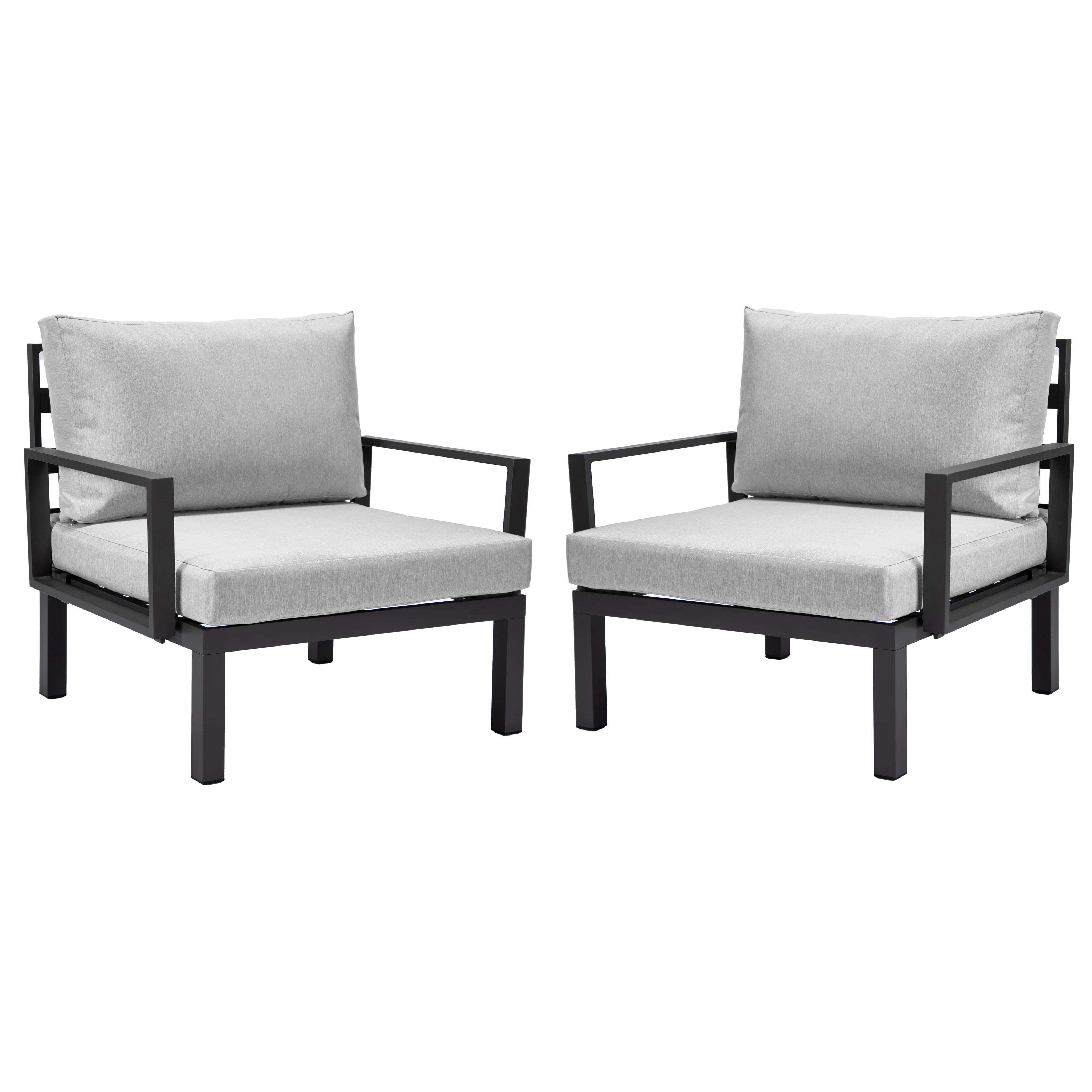 Hamilton 2-Piece ArmChair Upholstered in Polyester and Powder Coated Aluminum Frame - Elax Furniture