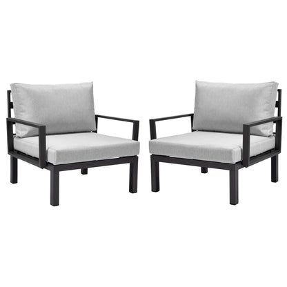 Hamilton 2-Piece ArmChair Upholstered in Polyester and Powder Coated Aluminum Frame - Elax Furniture