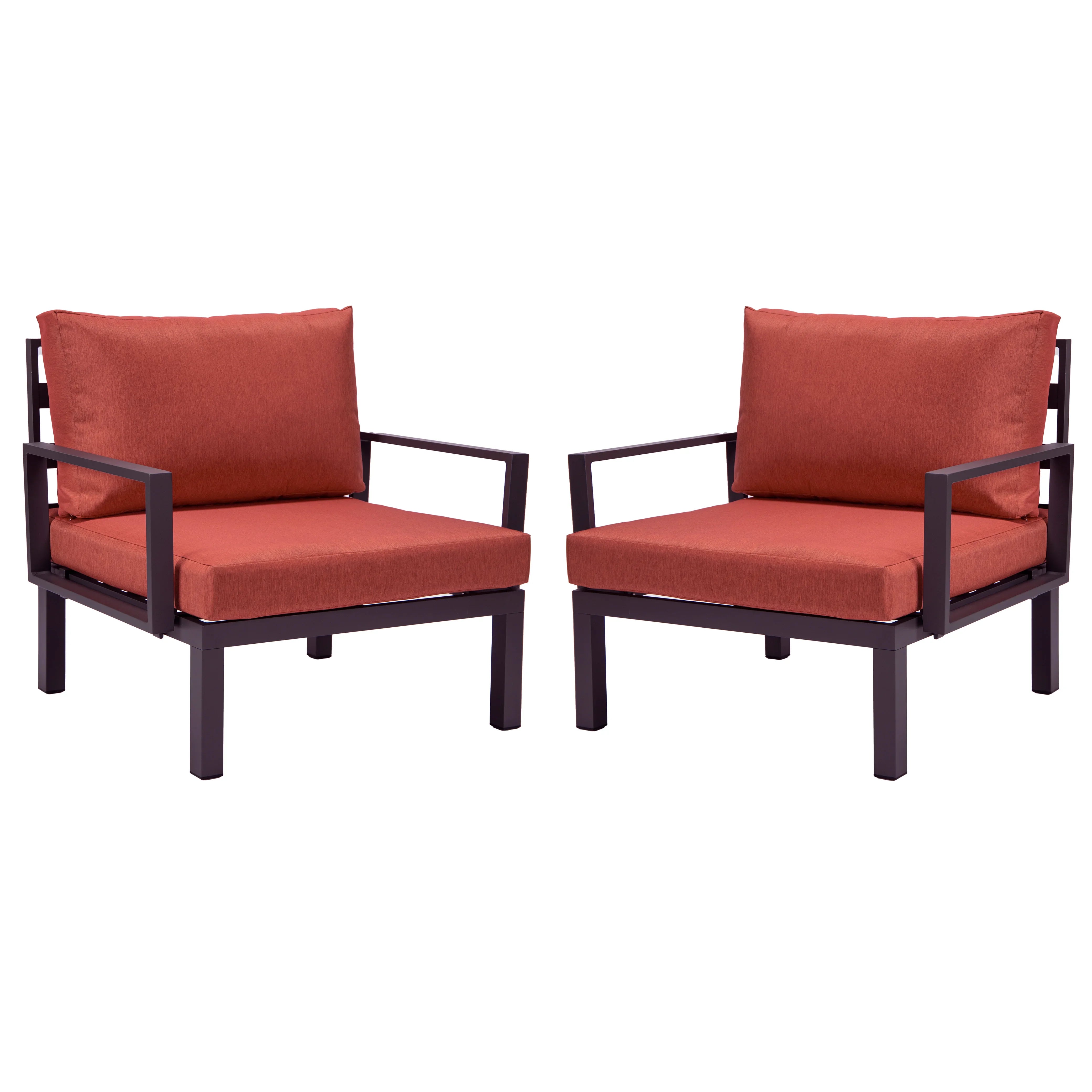 Hamilton 2-Piece ArmChair Upholstered in Polyester and Powder Coated Aluminum Frame - Elax Furniture