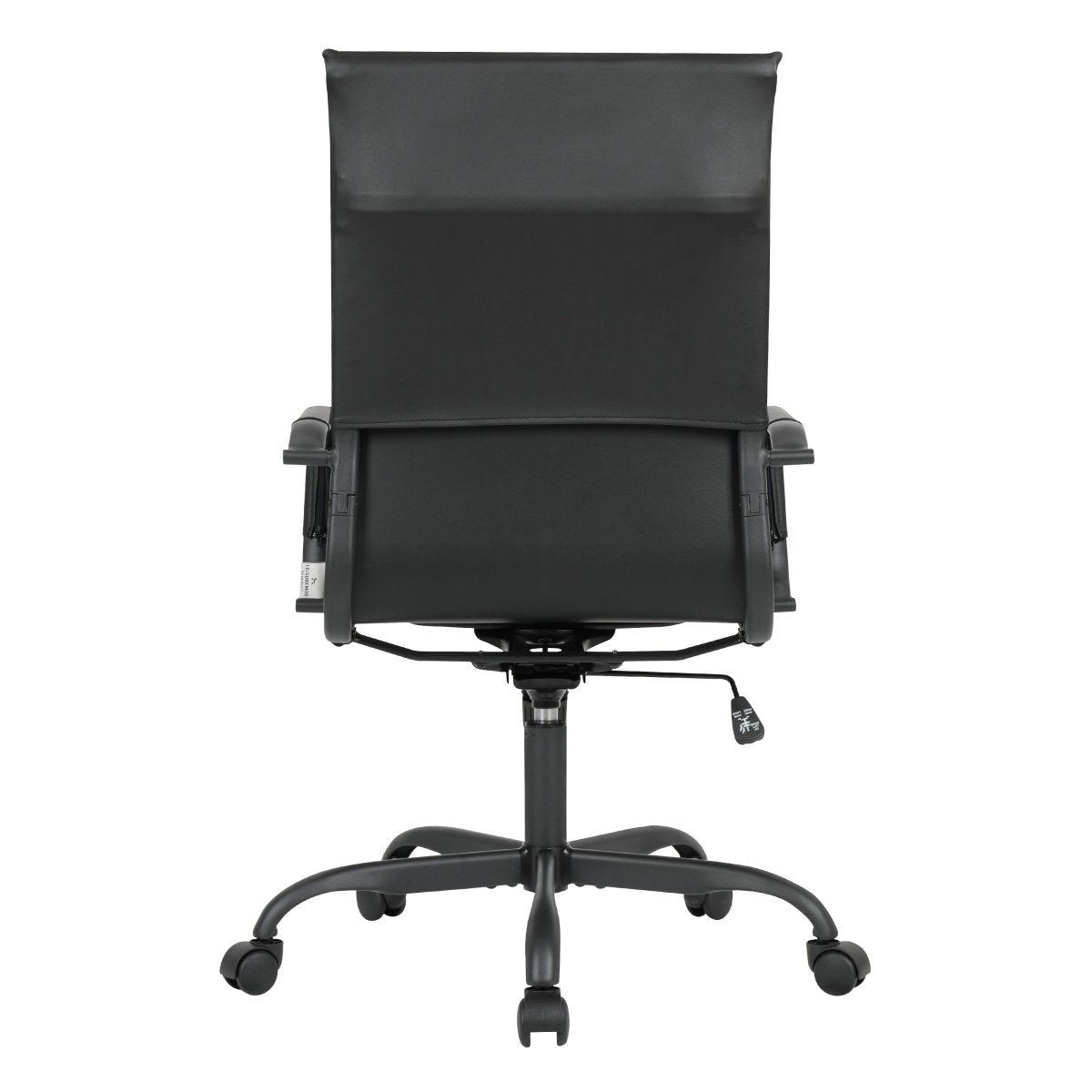 Harris Leather High-Back Adjustable Office Conference Chair with Armrests Black Navy Blue Office Chair Leisuremod