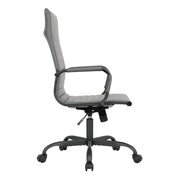 Harris Leather High-Back Adjustable Office Conference Chair with Armrests Black Grey Office Chair Leisuremod
