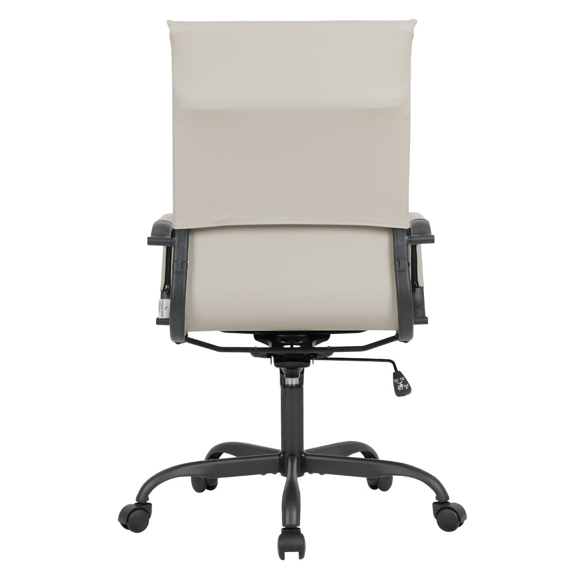 Harris Leather High-Back Adjustable Office Conference Chair with Armrests Black Tan Office Chair Leisuremod