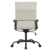 Harris Leather High-Back Adjustable Office Conference Chair with Armrests Black Tan Office Chair Leisuremod