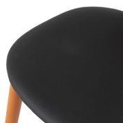 Holbeck Wicker Dining Chair with Upholstered Leather Seat and Beech Wood Legs - Elax Furniture