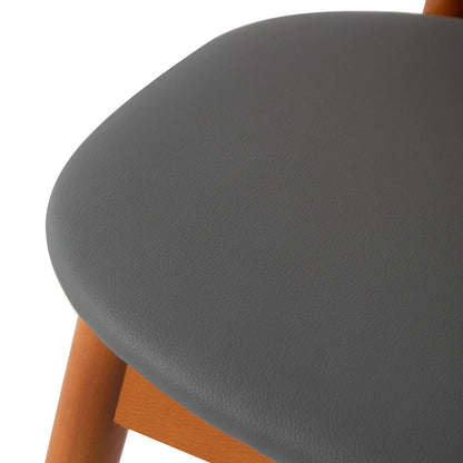 Holbeck Modern Dining Chair with Upholstered Leather Seat and Beech Wood Legs Set of 4 - Elax Furniture