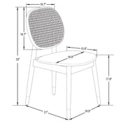 Holbeck Wicker Dining Chair with Upholstered Leather Seat and Beech Wood Legs - Elax Furniture