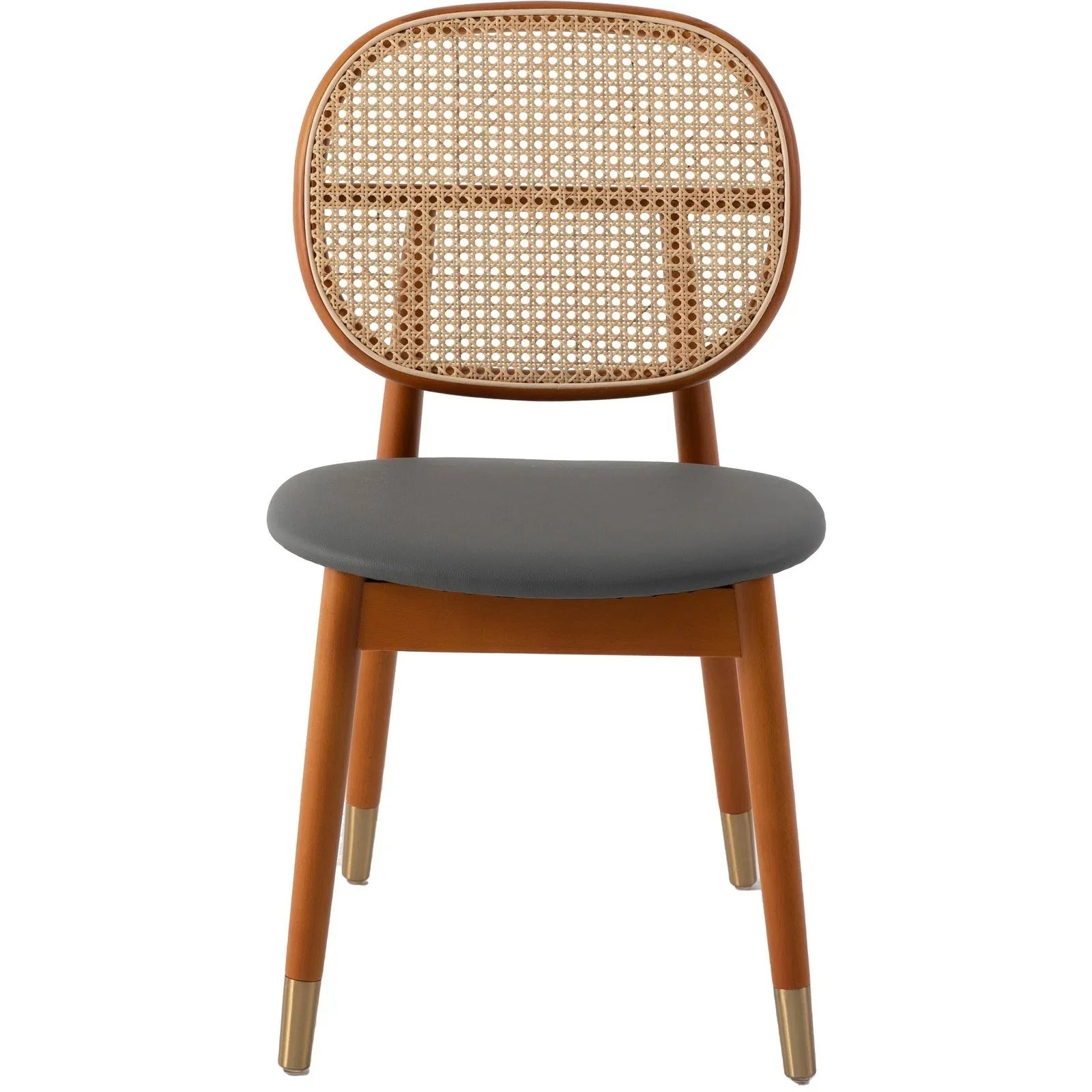 Holbeck Modern Dining Chair with Upholstered Leather Seat and Beech Wood Legs Set of 4 - Elax Furniture