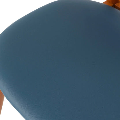 Holbeck Wicker Dining Chair with Upholstered Leather Seat and Beech Wood Legs - Elax Furniture