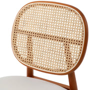 Holbeck Wicker Dining Chair with Upholstered Leather Seat and Beech Wood Legs - Elax Furniture