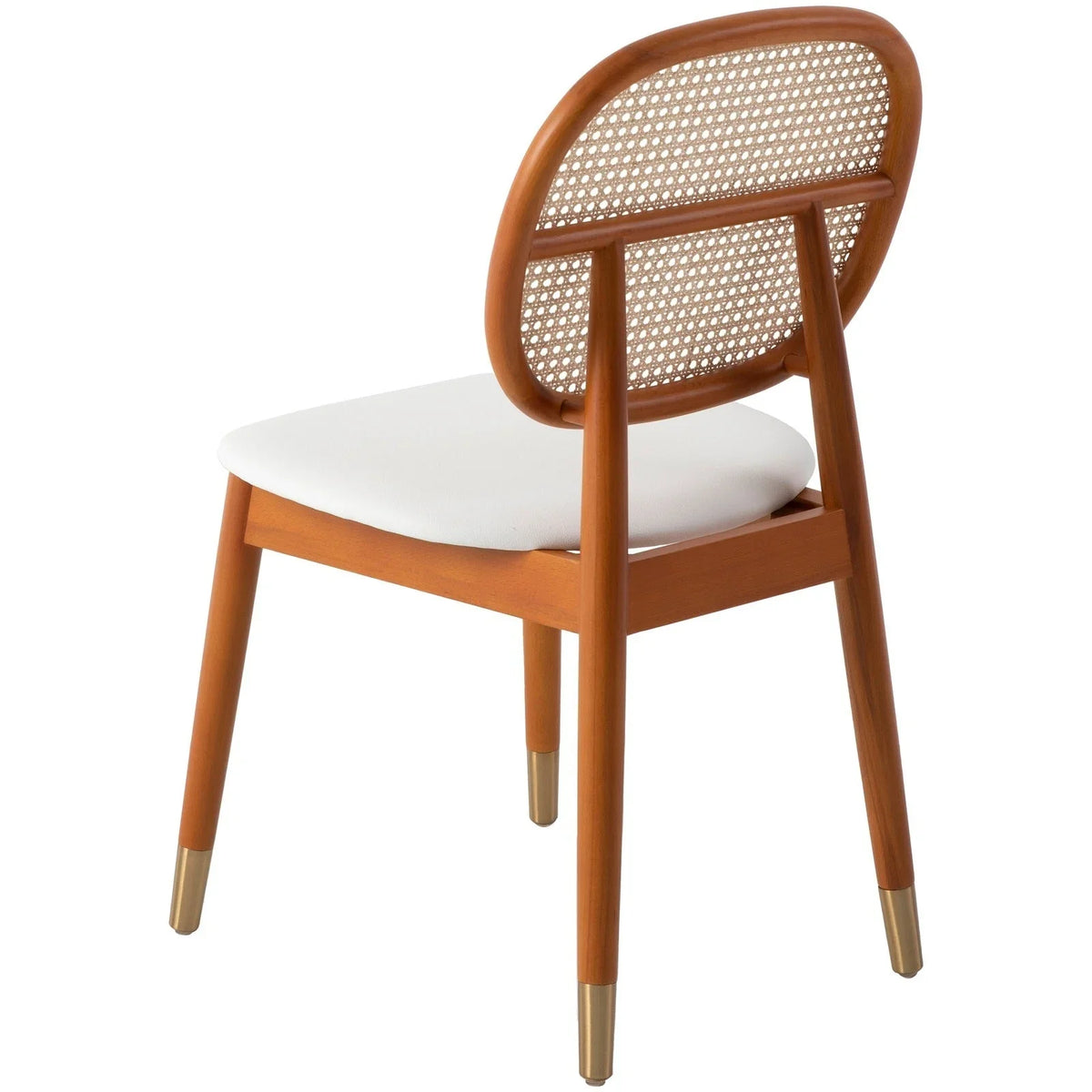 Holbeck Wicker Dining Chair with Upholstered Leather Seat and Beech Wood Legs - Elax Furniture