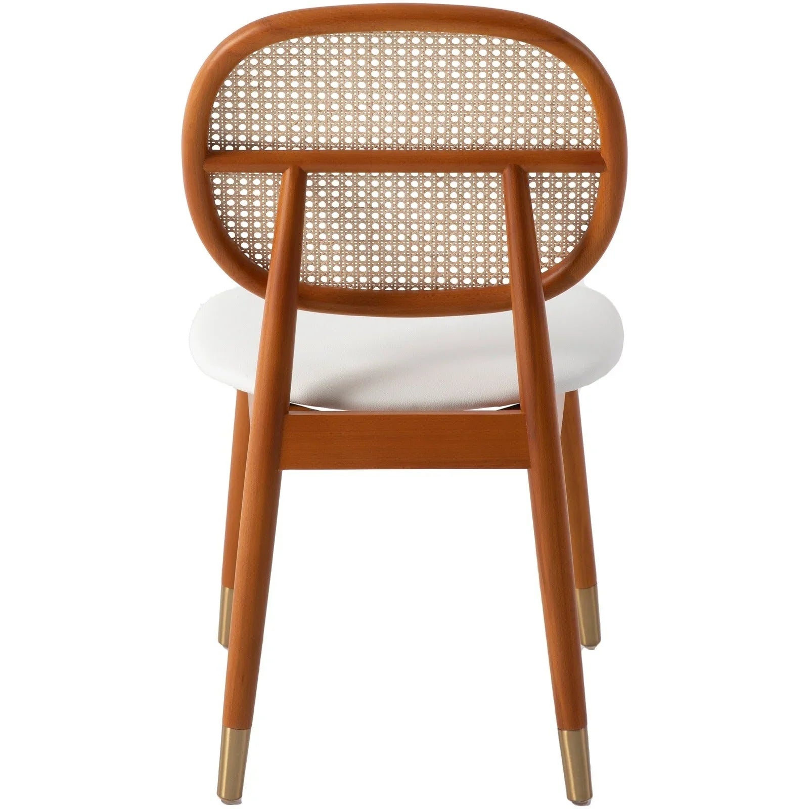 Holbeck Wicker Dining Chair with Upholstered Leather Seat and Beech Wood Legs - Elax Furniture