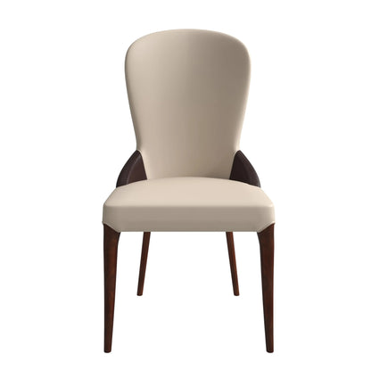 Havana Leather Dining Chair with a Two-Tone Color Design and Rubberwood Legs Set of 2 - Elax Furniture