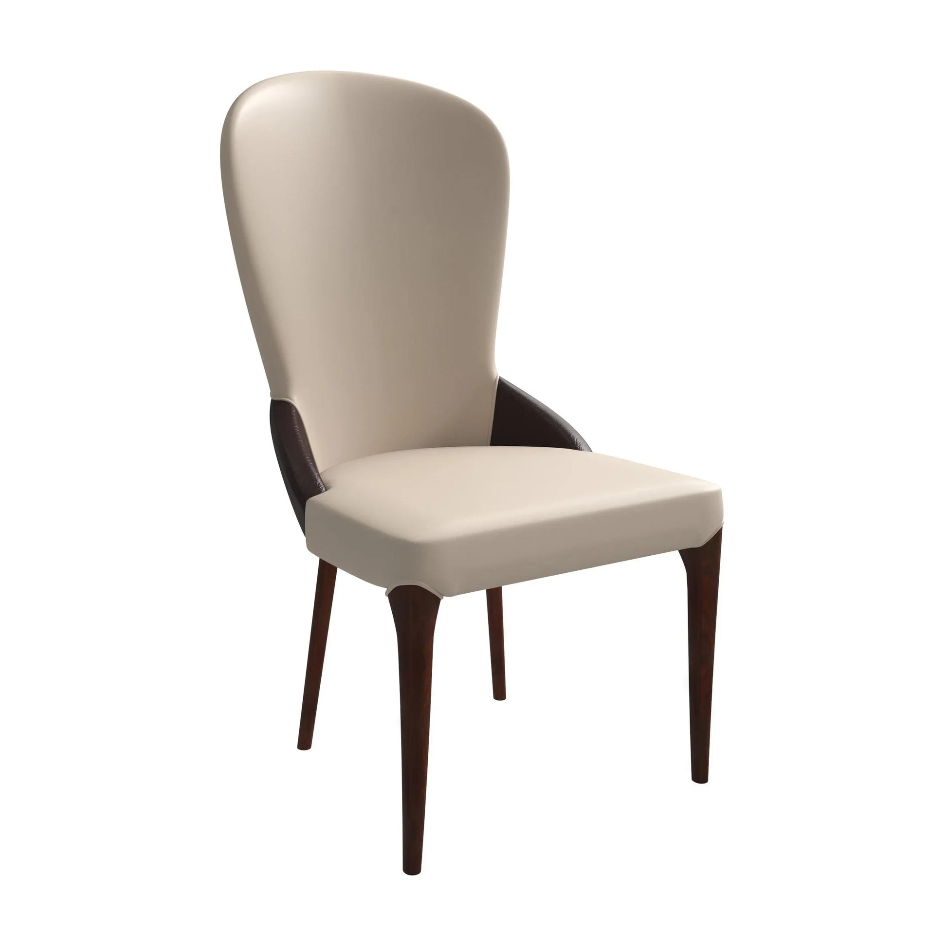 Havana Leather Dining Chair with a Two-Tone Color Design and Rubberwood Legs - Elax Furniture