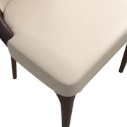 Havana Leather Dining Chair with a Two-Tone Color Design and Rubberwood Legs - Elax Furniture