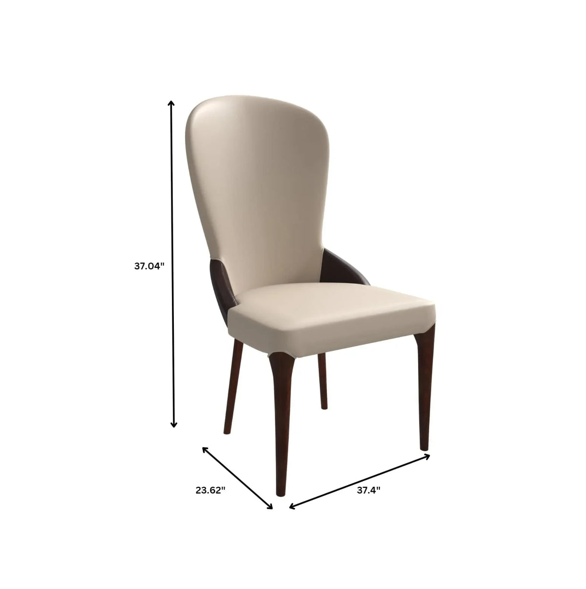 Havana Leather Dining Chair with a Two-Tone Color Design and Rubberwood Legs - Elax Furniture