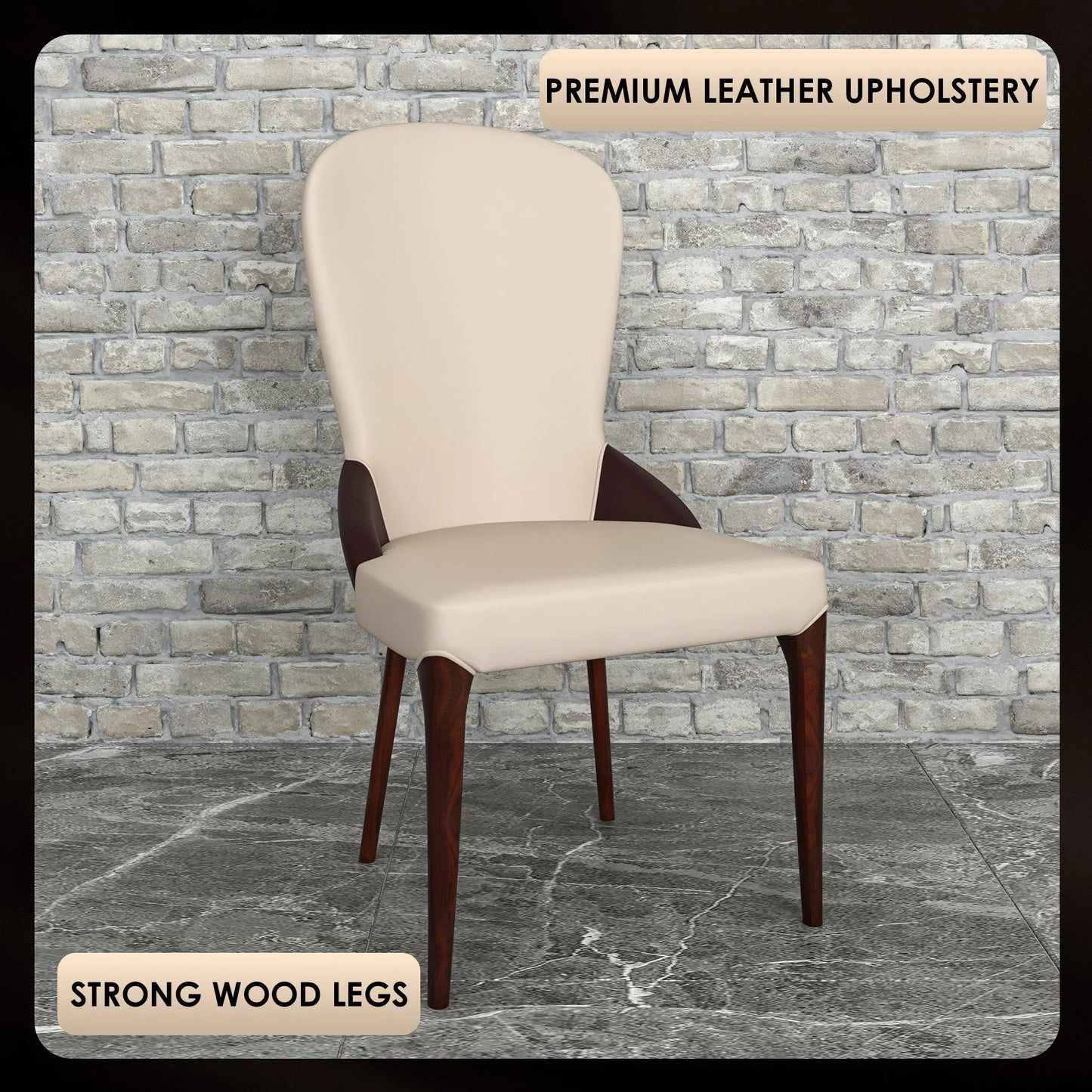 Havana Leather Dining Chair with a Two-Tone Color Design and Rubberwood Legs - Elax Furniture