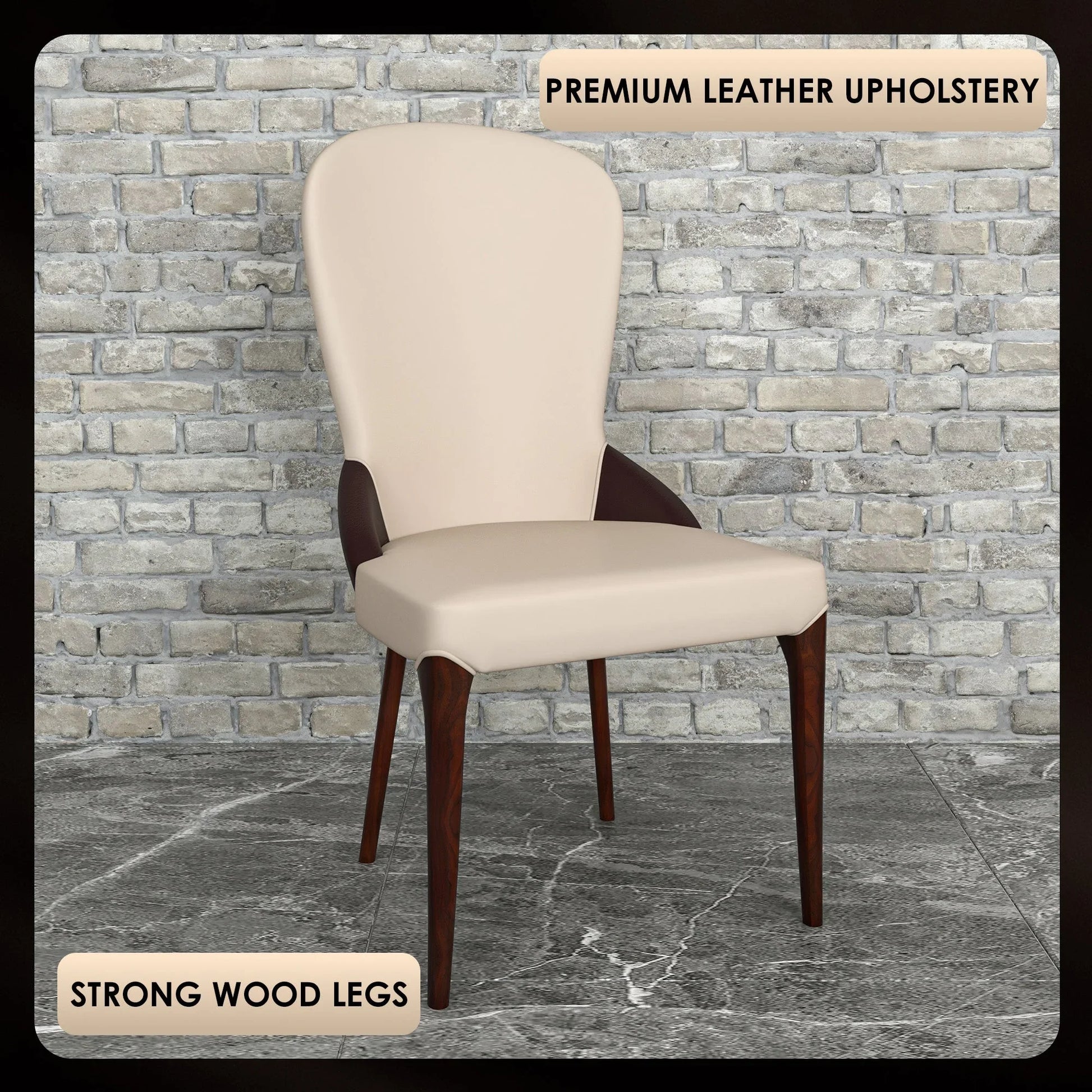 Havana Leather Dining Chair with a Two-Tone Color Design and Rubberwood Legs - Elax Furniture