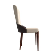 Havana Leather Dining Chair with a Two-Tone Color Design and Rubberwood Legs - Elax Furniture