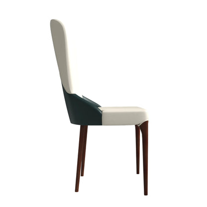 Havana Leather Dining Chair with a Two-Tone Color Design and Rubberwood Legs Set of 2 - Elax Furniture