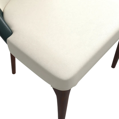 Havana Leather Dining Chair with a Two-Tone Color Design and Rubberwood Legs Set of 4 - Elax Furniture