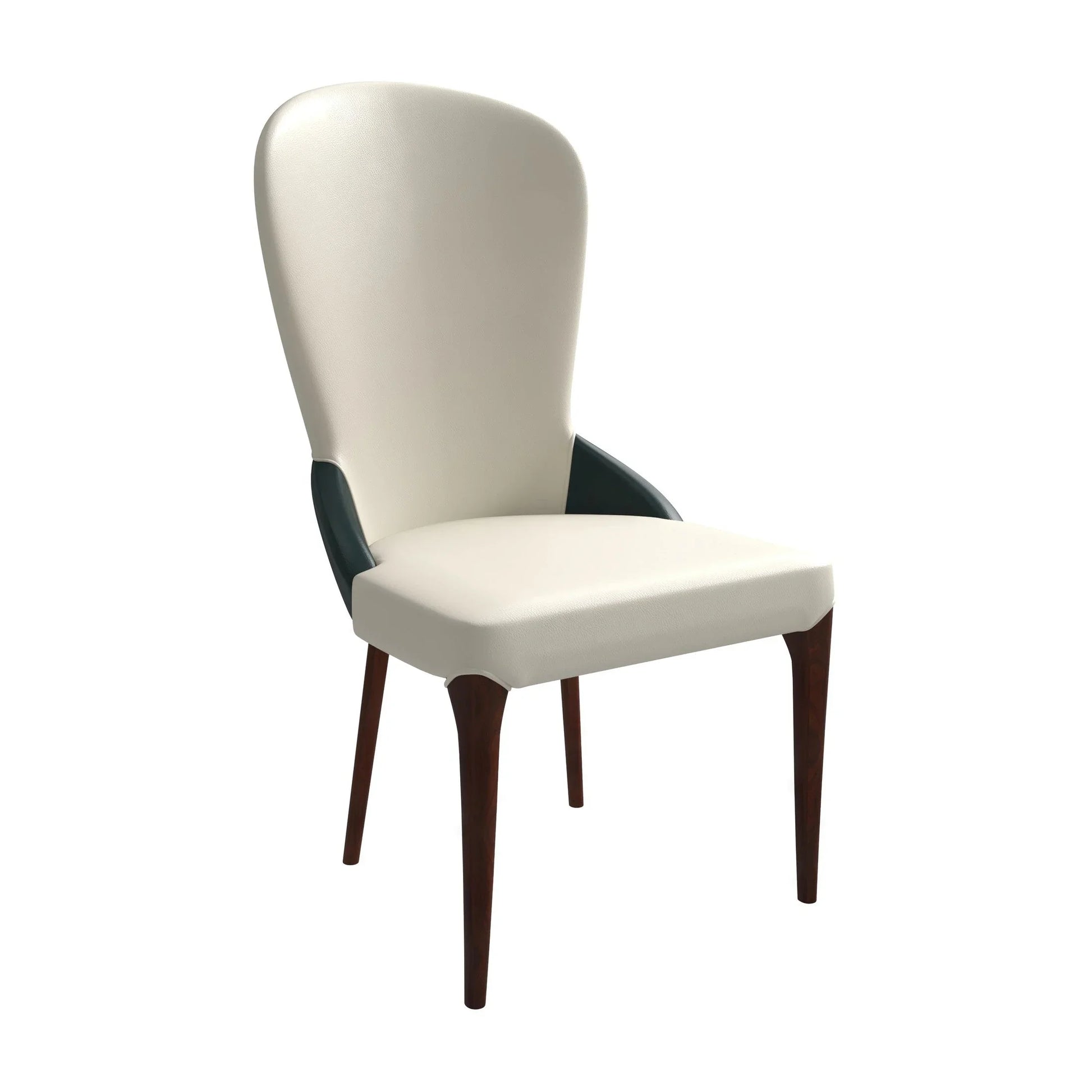 Havana Leather Dining Chair with a Two-Tone Color Design and Rubberwood Legs - Elax Furniture