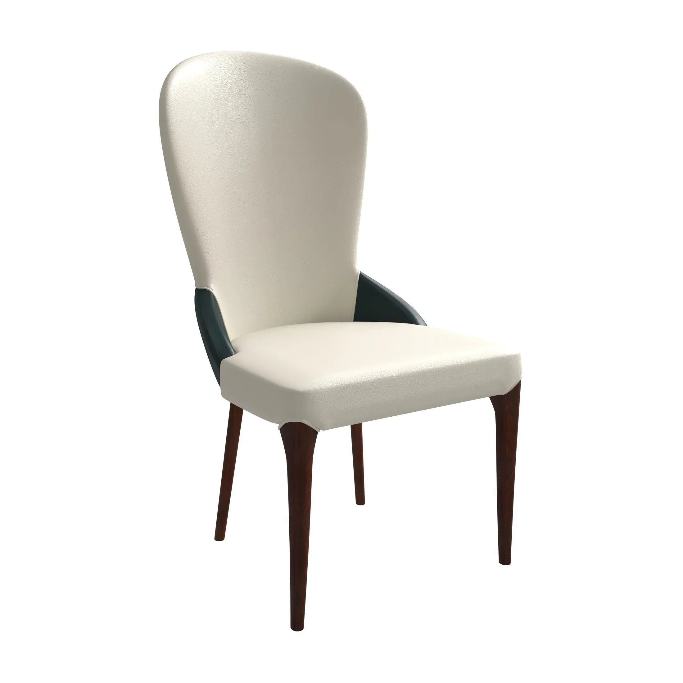 Havana Leather Dining Chair with a Two-Tone Color Design and Rubberwood Legs - Elax Furniture