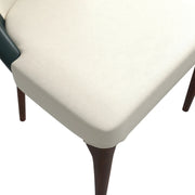 Havana Leather Dining Chair with a Two-Tone Color Design and Rubberwood Legs - Elax Furniture