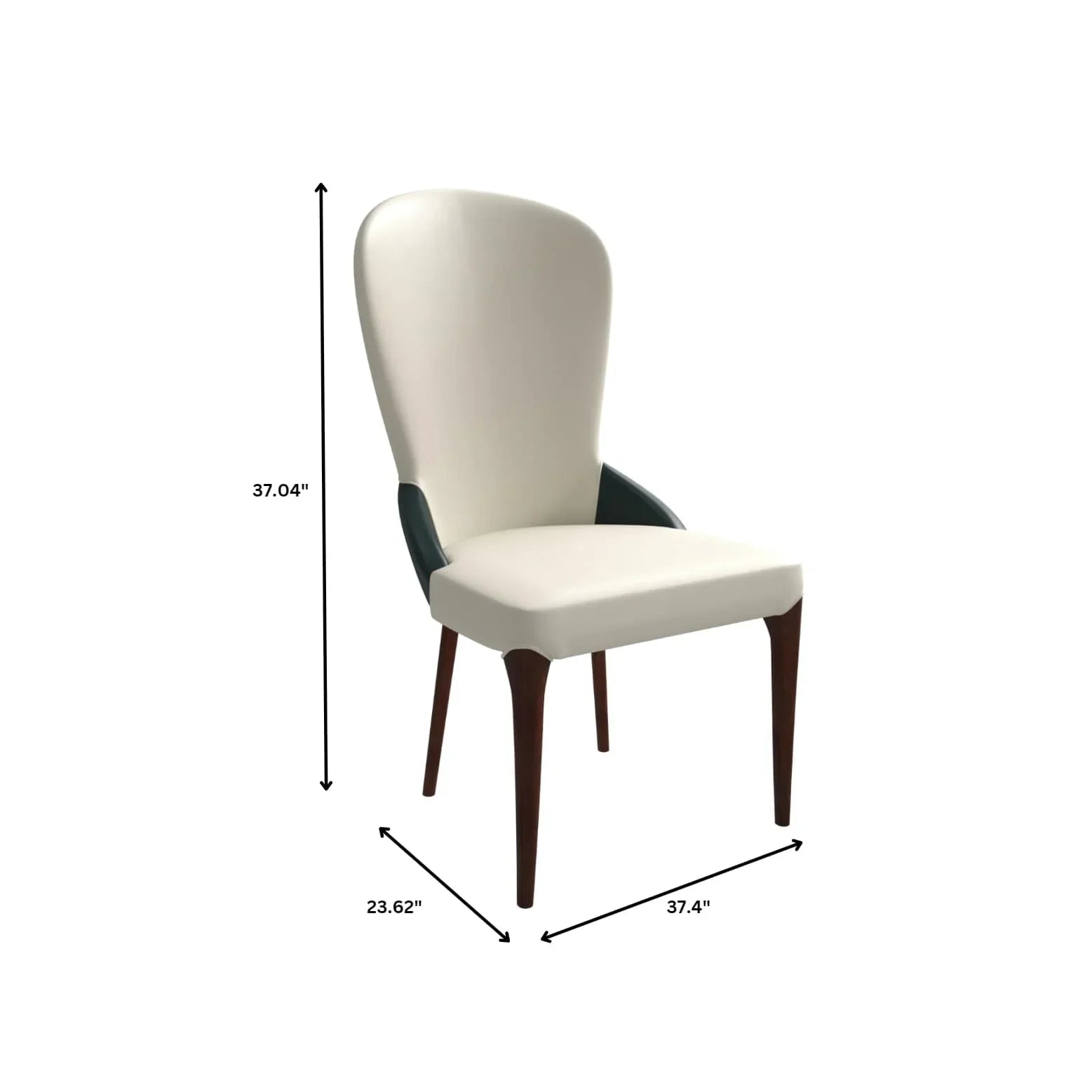 Havana Leather Dining Chair with a Two-Tone Color Design and Rubberwood Legs - Elax Furniture