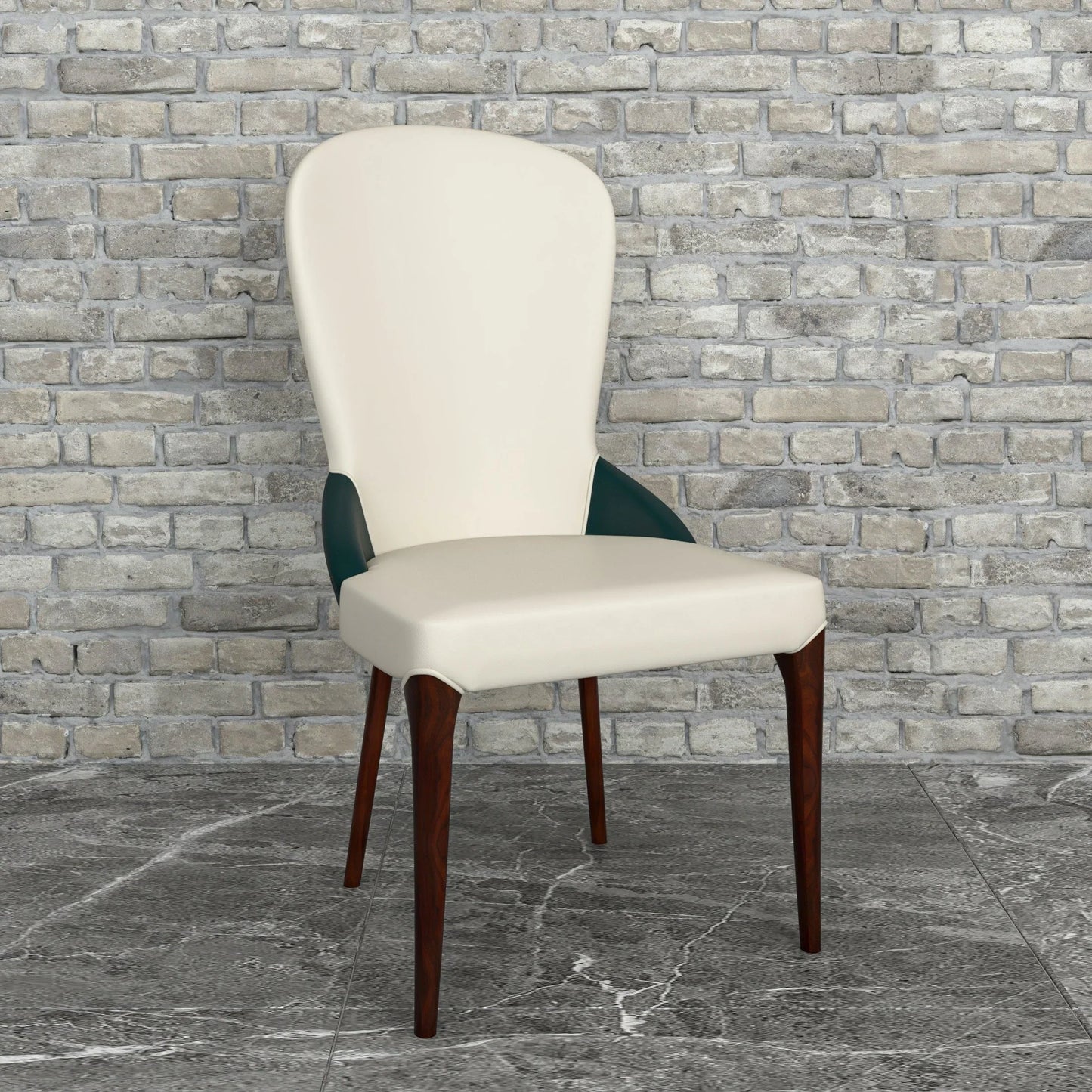 Havana Leather Dining Chair with a Two-Tone Color Design and Rubberwood Legs - Elax Furniture